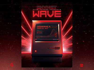 Retrowave Flyer 80s Dark Cyberpunk PC Poster 80s cyberpunk dark electro flashback flyer indie monitor retro retrowave synthwave template vaporwave vhs