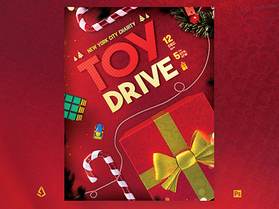 Toy Drive Flyer Christmas Donations Template children christmas donations flyer kids nonprofit school template toy drive
