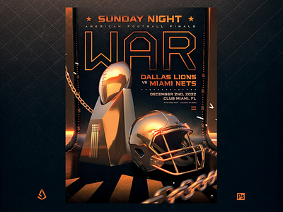 American Football Flyer NFL Superbowl Match Template