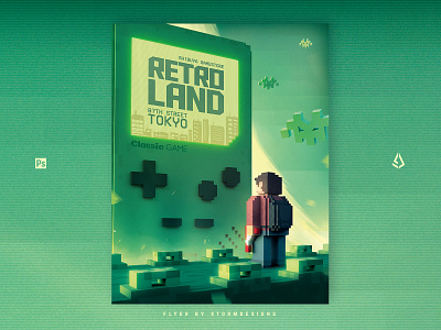 Retro Gaming Console Flyer Arcade Poster