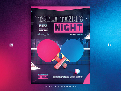 Table Tennis Club Flyer Ping Pong Template club flyer league photoshop ping pong poster sports table tennis