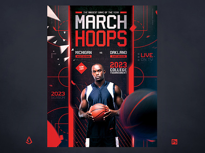 Basketball Madness Flyer March Tournament Template basketball doncic durant euroleague flyer kyrie lebron nba ncaa photoshop poster sports steph curry template