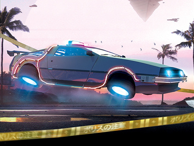 Synthwave Flyer v8 Cyberpunk Vice City Retrowave Poster by Storm ...