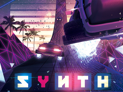 Synthwave Flyer v5 - Inception Retrowave Series Poster Template