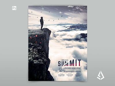 Summit - Hiking / Backpacking Flyer Template adventure alpinism backpack camping cross country running flyer hiking marathoning mountain mountaineering nordic walking orienteering outdoor post poster running survival trail trekking wilderness