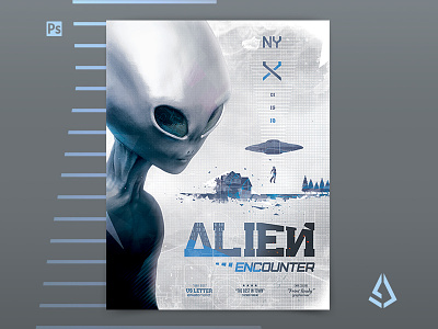 Alien Encounters Flyer UFO Ufology Sci-Fi Poster Template aliens area 51 conference ebe encounter et event extraterrestrials flyer flying discs flying saucers majestic 12 movie post sci fi seti spacecraft spaceships third type top secret