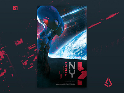 UFO Aliens Flyer Ufology Event Sci-Fi 8.5x14 Poster Template
