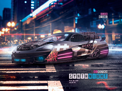 New Wave Poster v3 Synthwave Concept Car Flyer 1980s 80s car classic custom cyberpunk electro event futurewave futuristic music neon new wave new wave flyer new wave songs poster retro sci fi synthwave flyer vaporwave