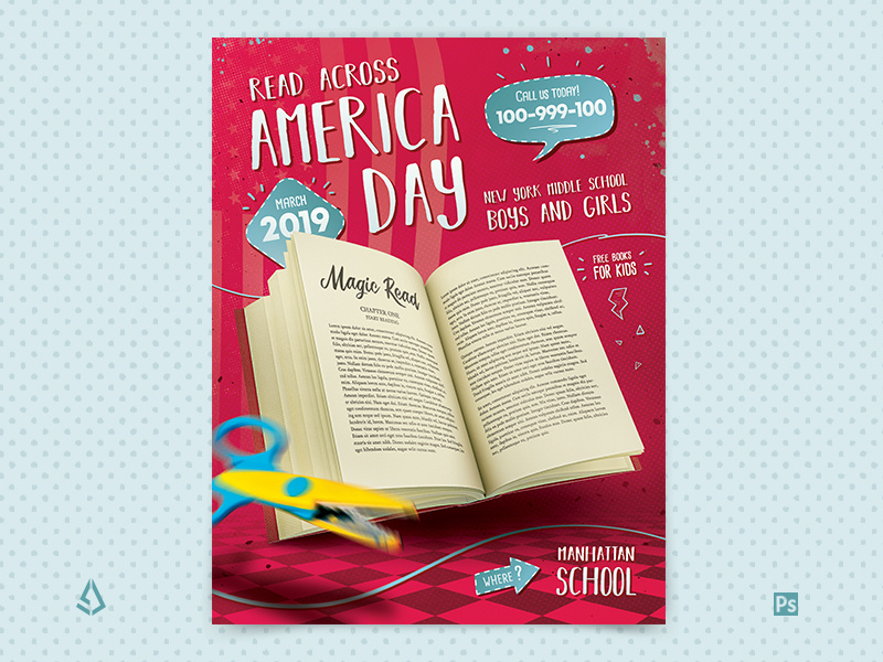 Read Across America Day Flyer Template School Reading Dr ...