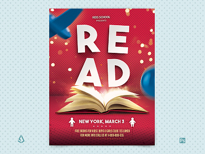 Reading Across America Flyer Template Children School Read Day