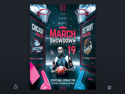 March Madness Flyer Basketball College Final Four Game Template aau basketball bracket camp college basketball college hoops final four flyer game hoops march march madness match ncaa template tournament