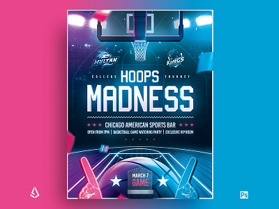 March Madness Basketball Flyer College Final Four Template aau basketball bracket camp college basketball college hoops final four flyer game hoops march march madness match ncaa template tournament