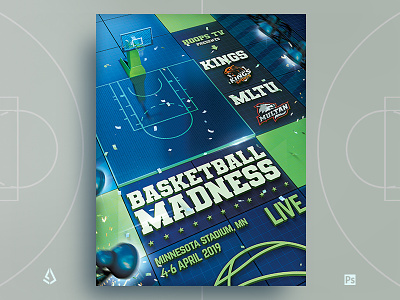 March Madness Flyer Final Four Basketball NCAA Template