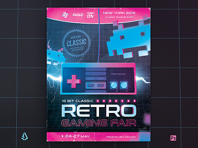 Classic Video Games Flyer 1980s Retro Gaming NES Poster 1980s arcade classic classic gaming flashback flyer gamers gaming genesis layout nes poster raspberry pi retro gaming retrogaming retropie sega snes template video games flyer