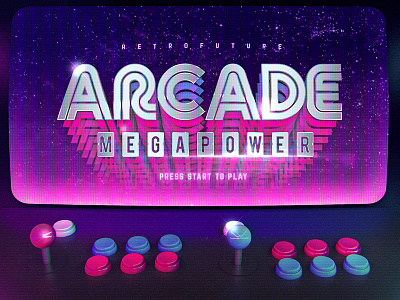 Retro Gaming Arcade New Wave Texts Styles Photoshop