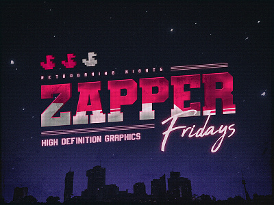 Zapper Fridays New Retro 80s Gaming NES Texts Effects 1980s 80s actions aesthetics cyberpunk effects electro flashback gaming new retrowave new wave outrun photoshop retrowave smart objects synthwave template text styles texts vaporwave