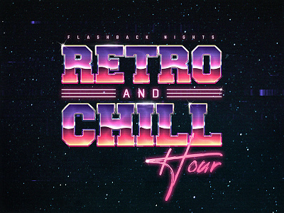 Retro And Chill Template 1980s New Wave Chrome Text Style