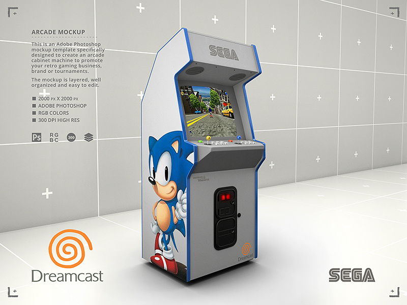 Sega Dreamcast Arcade Cabinet Sonic The Hedgehog Retro Gaming By