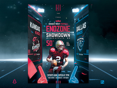 American Football Flyer Template Super Bowl Poster Promotion