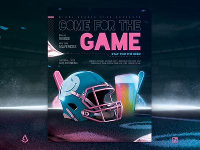 Football Game Flyer v9 Super Bowl Party Template