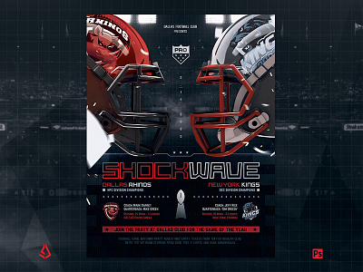 American Football Flyer v10 Super Bowl Match Template