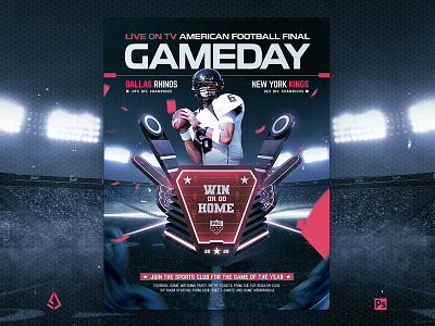 American Football NFL Super Bowl Flyer Template