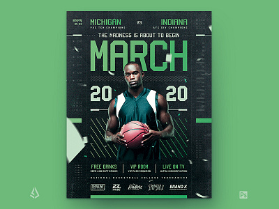 March Madness Basketball Flyer March Basketball Template advertising all american basketball college combine division 1 draft final four flyer hoops ncaa photoshop playground playoffs poster promotion slam dunk streetball template