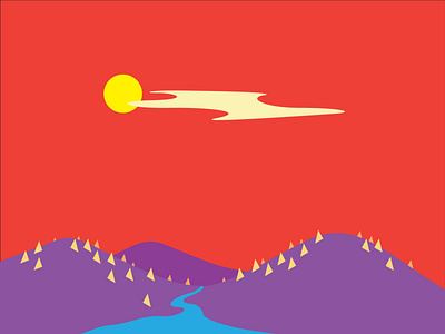 Mountain Sunset adobe illustrator art design drawing illustration sunset vector
