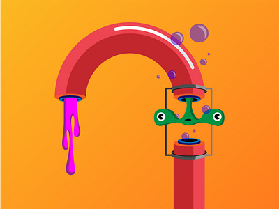 Henry's Pipe Dream adobe illustrator alien aliens art bubbles cute design drawing goo illustration neon pipe slime vector