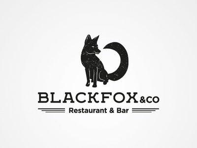 Black fox animal fox one ink restaurant vintage