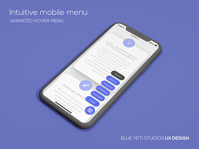 Intuitive Mobile Menu blueyetistudios clean intuitive menu minimal mobile nav ui ux ux animation web webdesign
