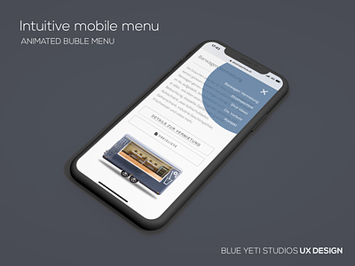 Intuitive Mobile Menu animation blueyetistudios clean intuitive menu minimal mobile nav ui ux web webdesign