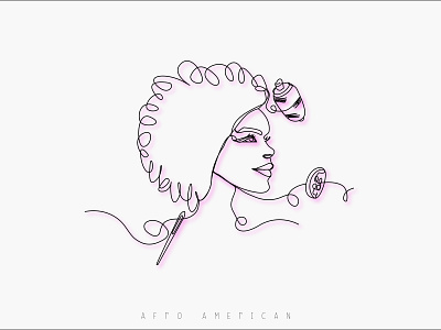 Afro American - Line art Drawing clientwork illustraion lineart minimal pen pencil vector