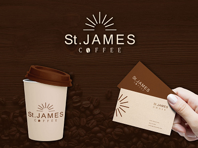 Coffee shop Logo branding business card coffee shop logo design minimal vector