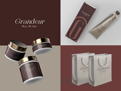 Grandeur Branding branding cosmetics design minimal vector