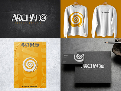 Archaeo Branding archaeology branding design illustration minimal poster design shirt design stationary design typography vector
