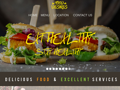 Food Desire Web UI typography ui ux vector web design website