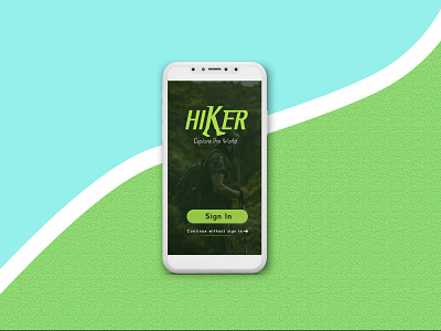 Hiker Mobile app ( Logo screen ) adobe xd app branding design flat illustrator logo minimal ui ux vector