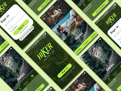 Hiker App UI (Hikers get ready to Roll) android app application hiker hiking ios logo minimal minimalist traveling ui ux vector