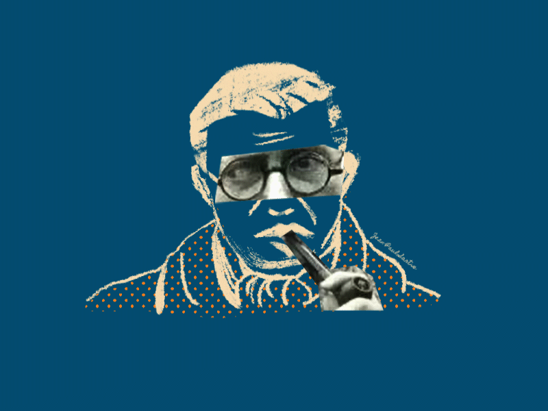 Jean-Paul Sartre animation art character design illustration