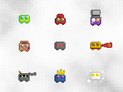 Blobbies icons pixel small