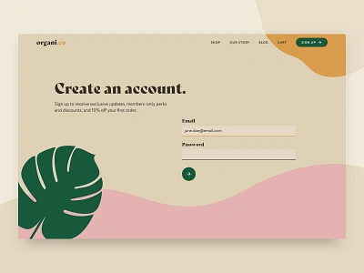 Daily UI 001 - Sign Up design first shot illustration minimal typography ui ux web website