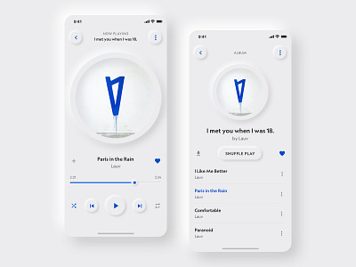 Daily UI 009 - Music Player app daily ui design minimal mobile app music player neumorphism soft ui ui ux web