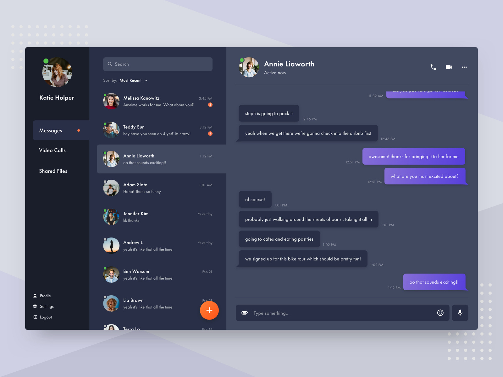 Daily UI 013 - Direct Messaging by Shirley Zhou on Dribbble