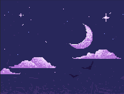 Pixel Moon 8bit illustration moon photoshop pixel pixelart purple