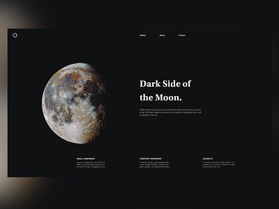Dark Side of the Moon adobexd homepageui minimal moon ui website