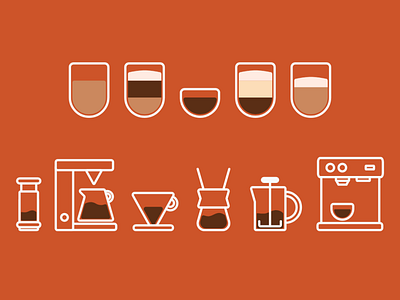 Line coffee icons - updated