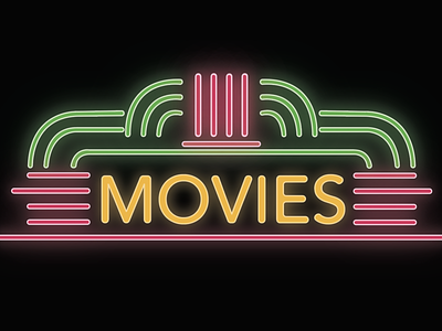 Movies cinema glow illustrator movies neon oldschool