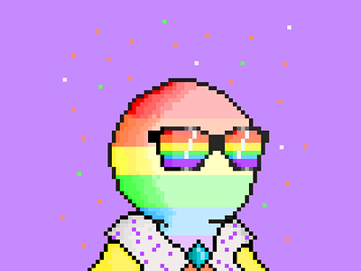 Pride pixel snowman