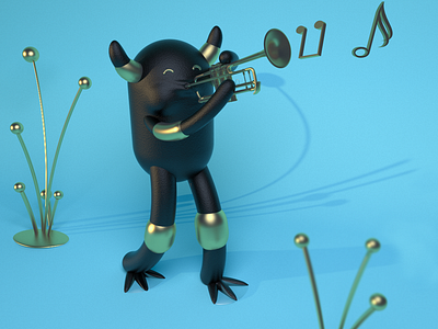 Mostri swing 🎺🎶🎵 animation art c4d character design illustration maxonc4d